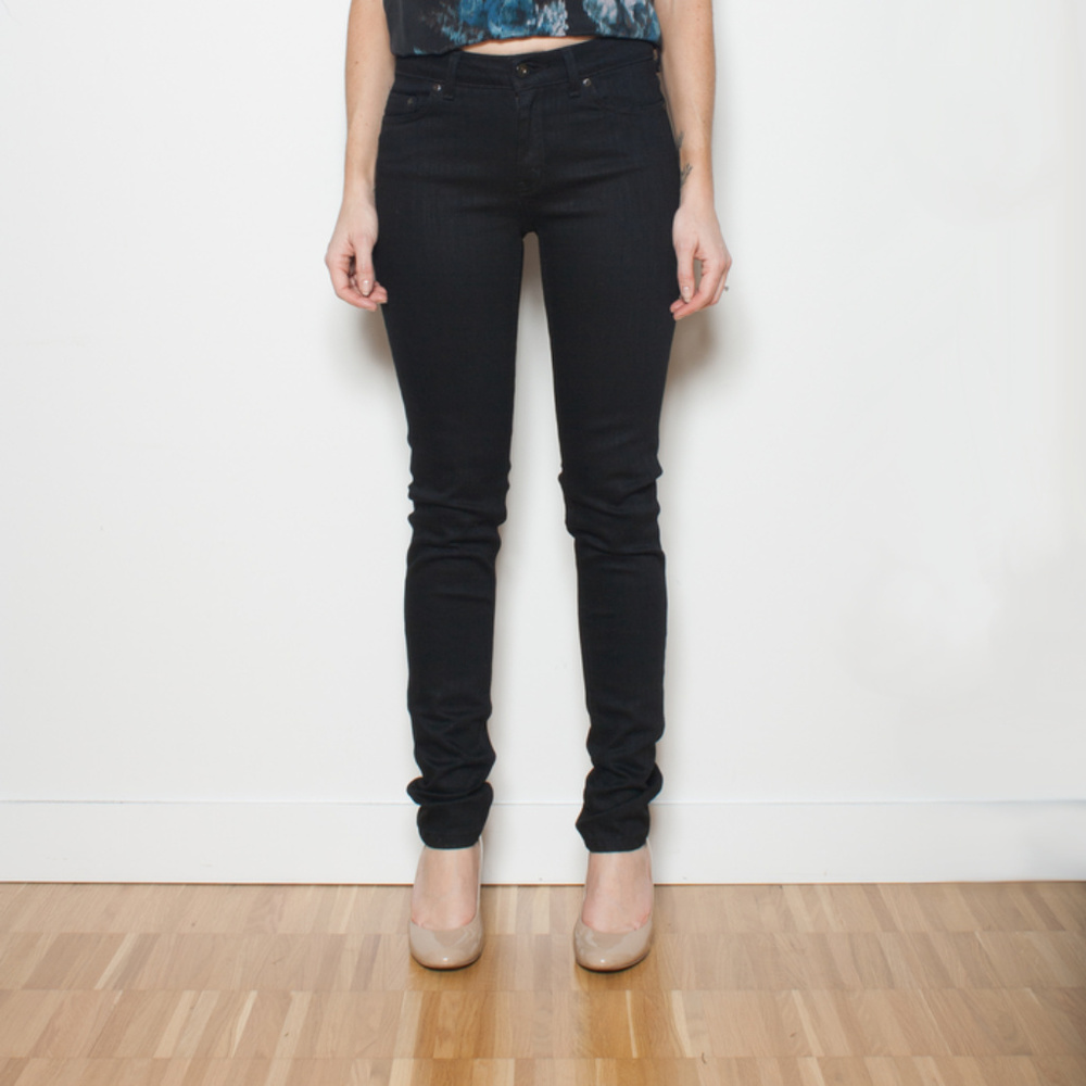 Naked & Famous Black Coated Skinny jeans